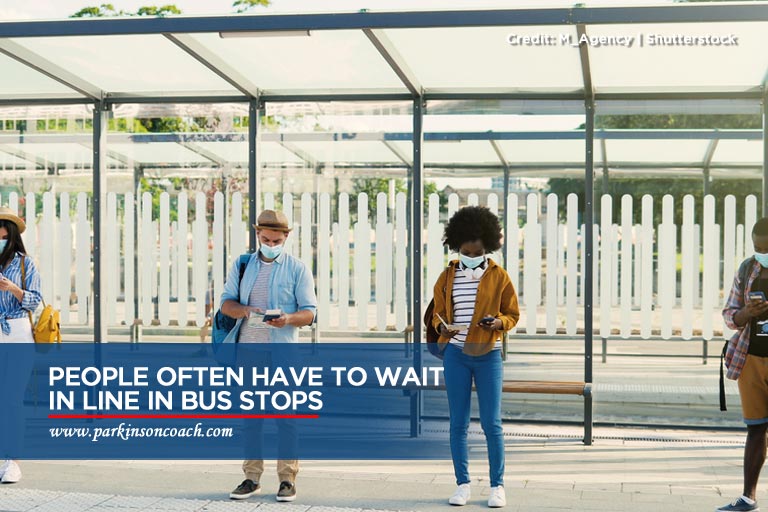 People often have to wait in line in bus stops