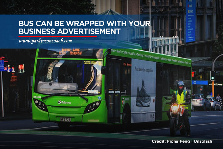 Bus can be wrapped with your business advertisement